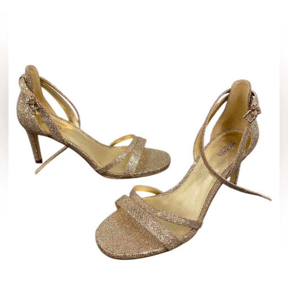 MK Michael Kors Kimberly Glitter Mesh Sandal Heels US Women's Size 8.5M - Picture 4 of 7